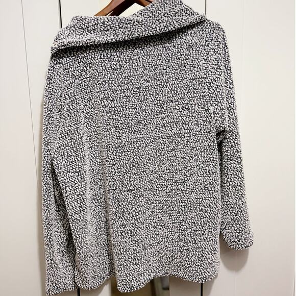 Calvin Klein Black and White Popcorn Textured Chunky Oversized Sweater L/XL - Picture 3 of 13